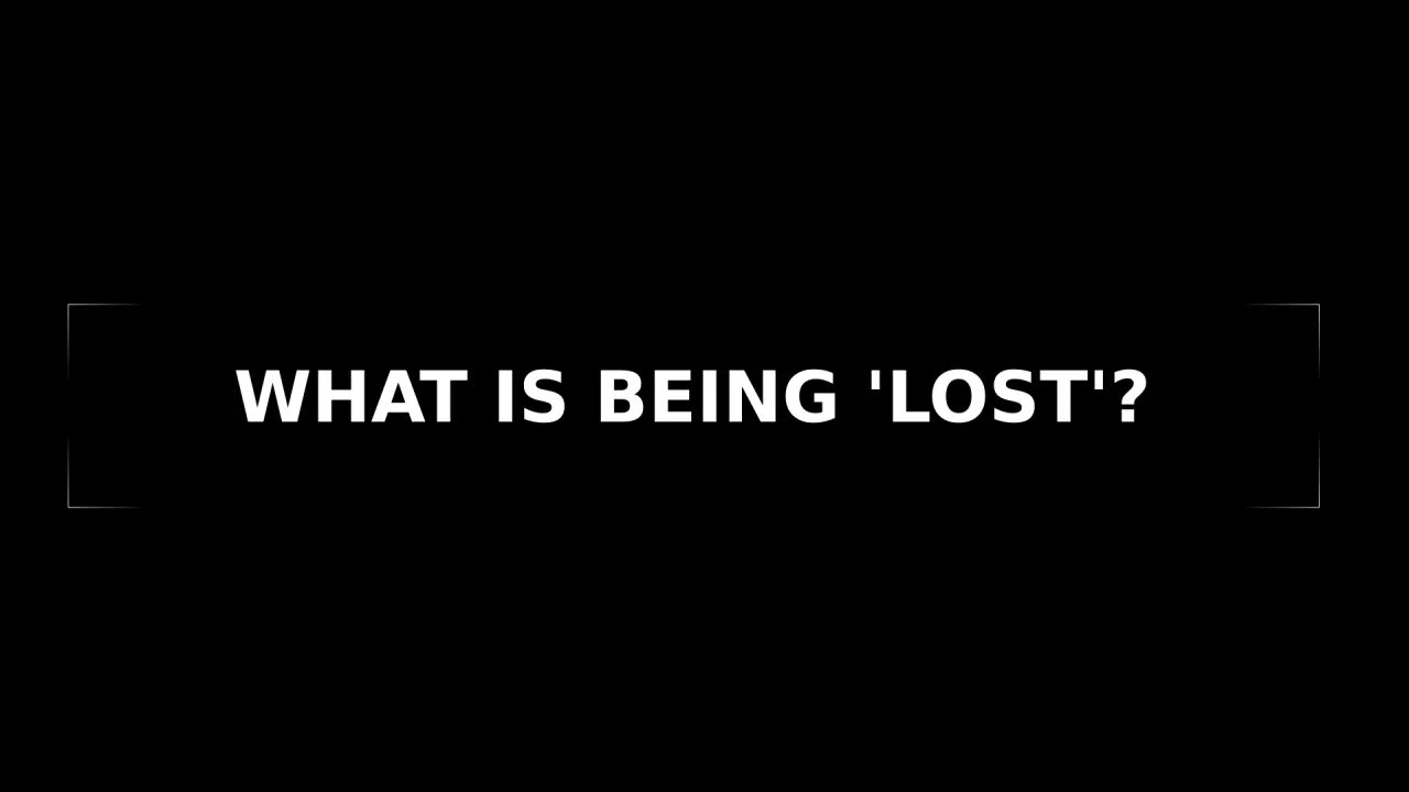 Morning Musings #98 - What does it mean to be "lost"?