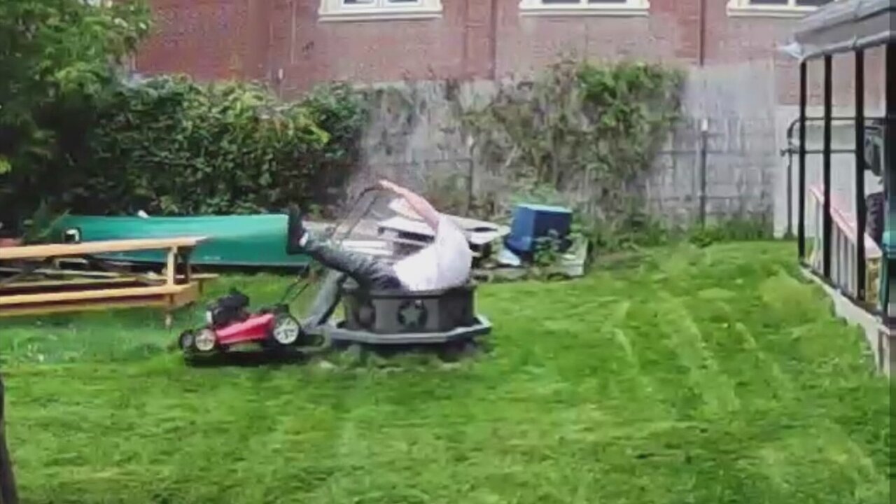 Lawn Mower Fails Caught on Camera | Doorbell Camera Video