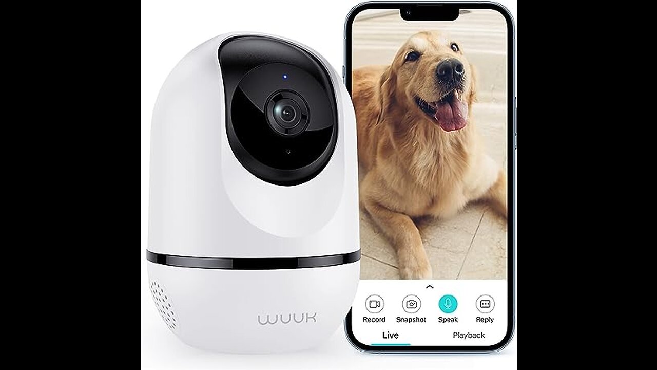 WUUK 4MP Indoor Security Camera, Pan Tilt Cam for Baby Monitor