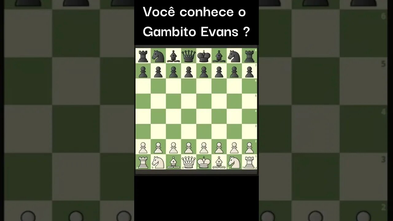 GAMBITO EVANS VOCÊ CONHECE? QUE TAL JOGAR #Shorts #Xadrez #Chess #Ajedrez #evansgambit