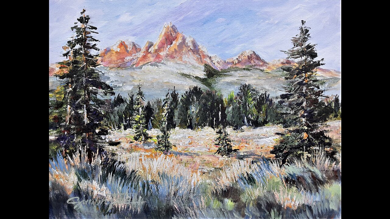 Idaho's Teton Valley 11x14 original acrylic by Simon Tate