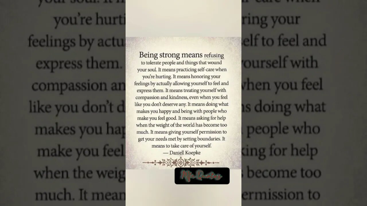 Being Strong Means refusing 🙏