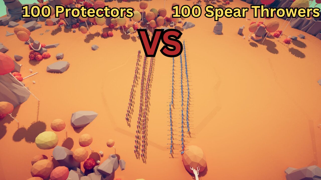 100 Protectors Versus 100 Spear Throwers || Totally Accurate Battle Simulator