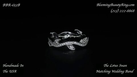 BBR-653 Lotus Swan Matching Wedding Band By BloomingBeautyRing.com