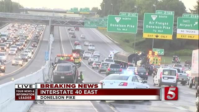 Hazmat Responds To Chain Reaction I-40 Crash
