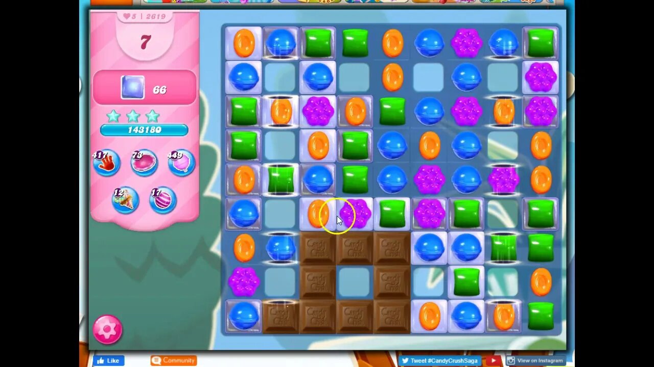 Candy Crush Level 2619 Talkthrough, 13 Moves 0 Boosters