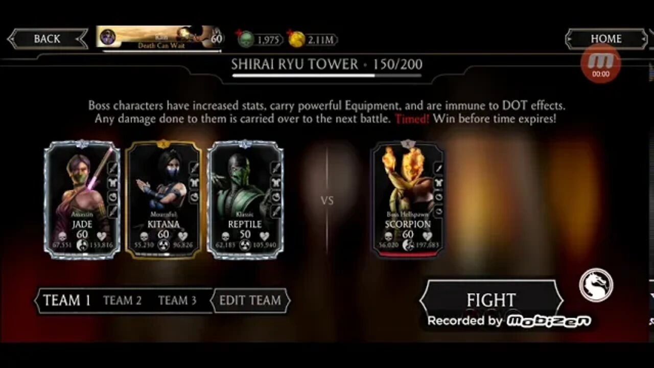 Shirai Ryu Tower 150th normal floor boss / MKXI mobile