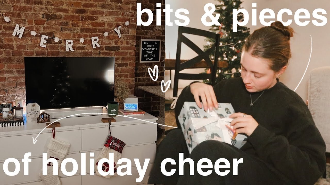 Cozy home vlog 🎄 decorating my apartment for Christmas & wrap presents with me