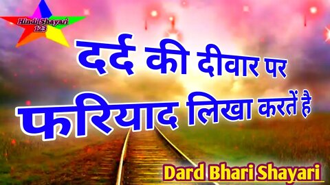 दर्द की दीवार पर फरियाद लिखा करतें है |💔Dard Bhari Shayari |🌹Rula Dene Wali Tanhai Shayari