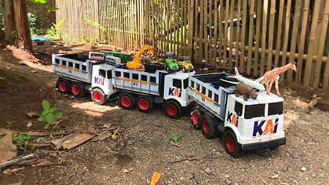 Full Length Tronton Truck Cars, Cars, Trains, Excavators, Giraffes, Rhino, Fire Trucks