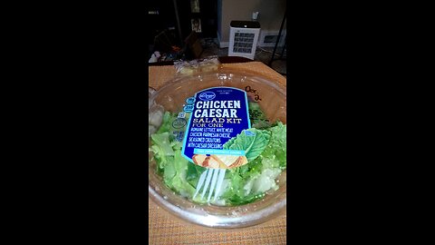 Eating Kroger Chicken Caesar Salad Kit, Dbn, MI, 11/25/24