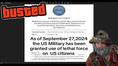 BREAKING - AS OF SEPTEMBER 27th 2024 - THE US MILITARY IS AUTHORIZED TO KILL AMERICAN CIVILIANS! 👀