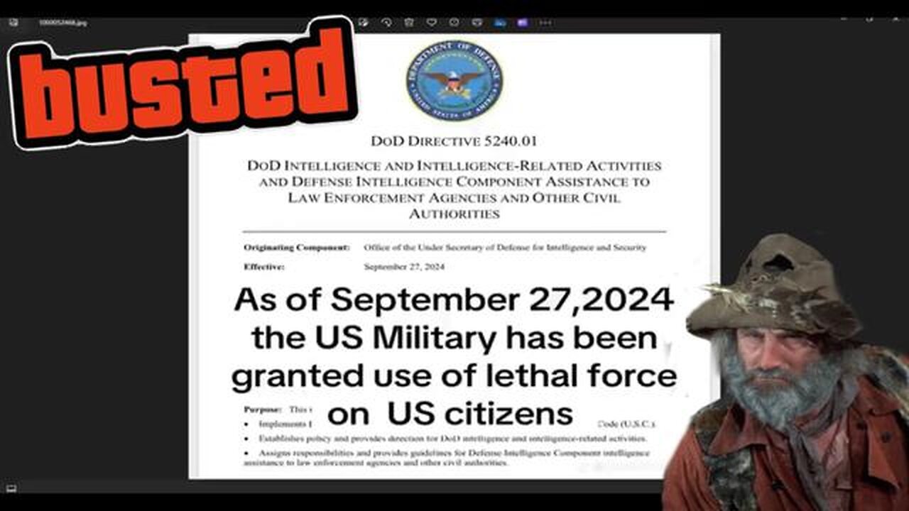 BREAKING - AS OF SEPTEMBER 27th 2024 - THE US MILITARY IS AUTHORIZED TO KILL AMERICAN CIVILIANS! 👀