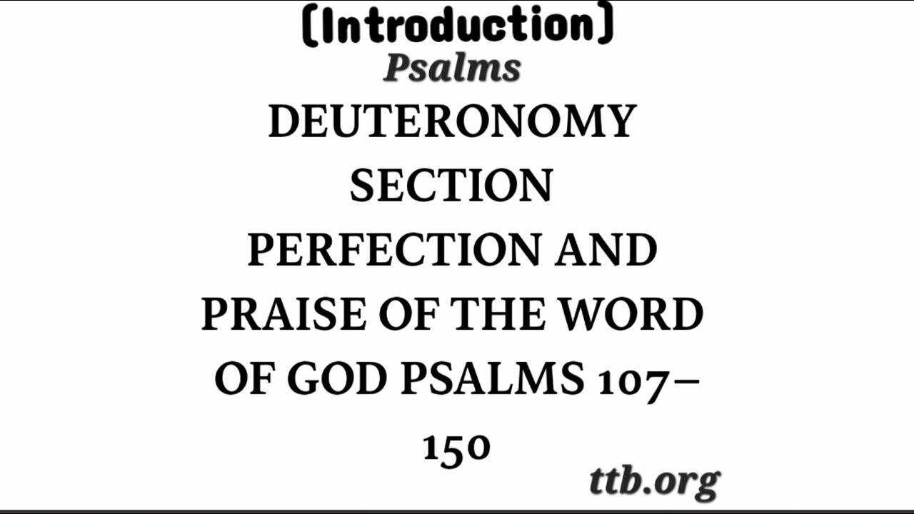 Psalms 107-150 (Bible Study) (Introduction)