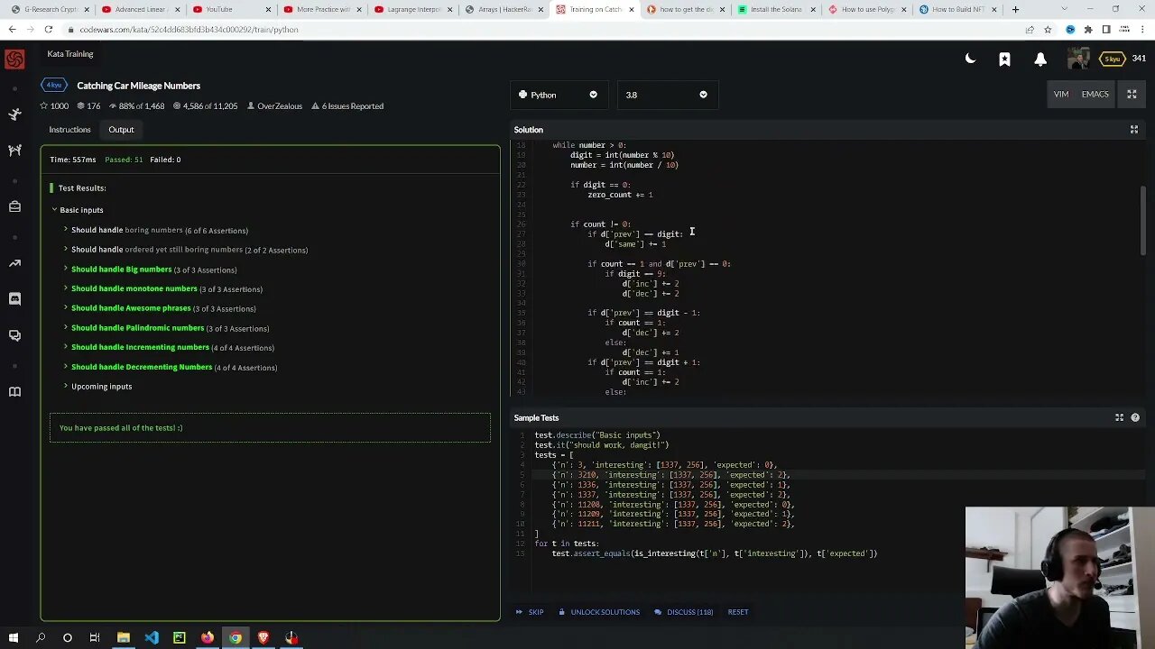 Codewars | Catching Car Mileage Numbers | Python solution