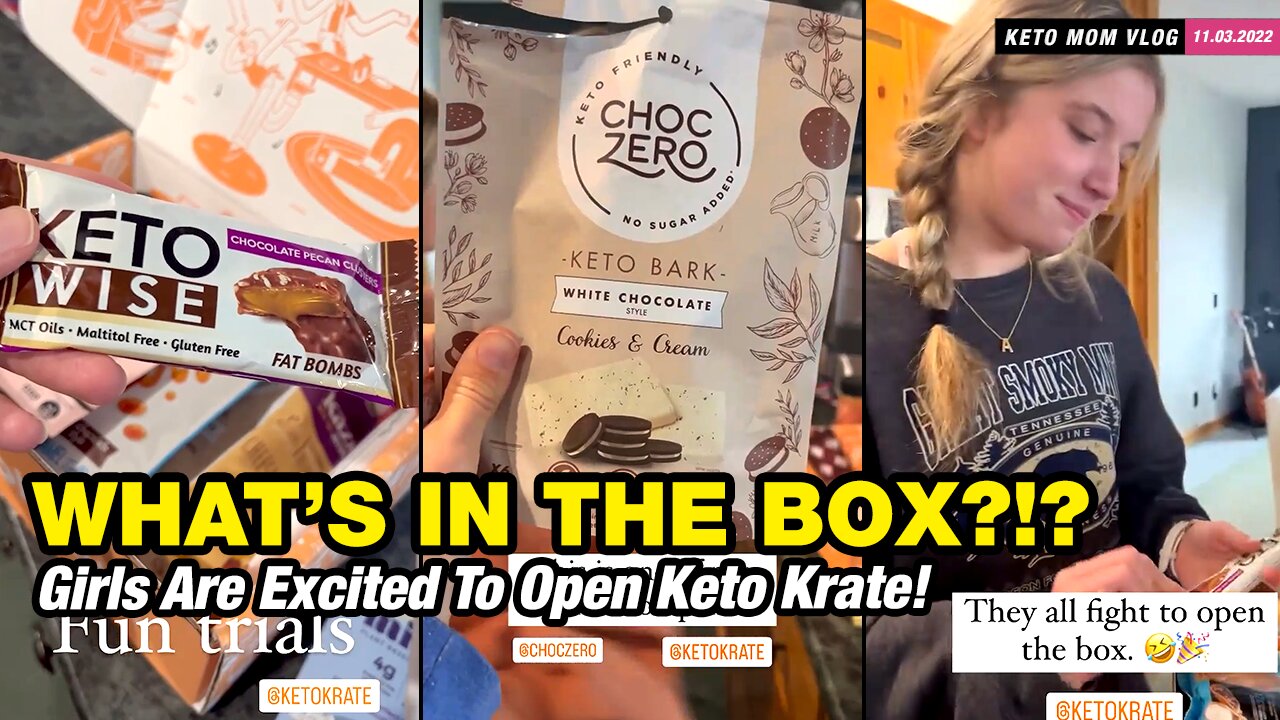 Guess What's Snacks Inside The Box? Girls Excited To Open It! | kETO Mom Vlog