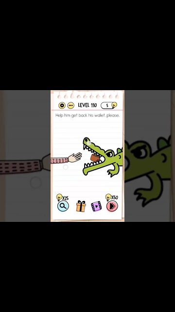 Brain Test Tricky Puzzles Level 110 Help him get back his wallet, please.