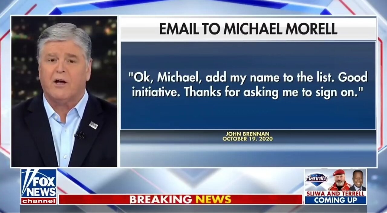 Hannity Reveals Political Motives Behind Intel Letter On Hunter's Laptop