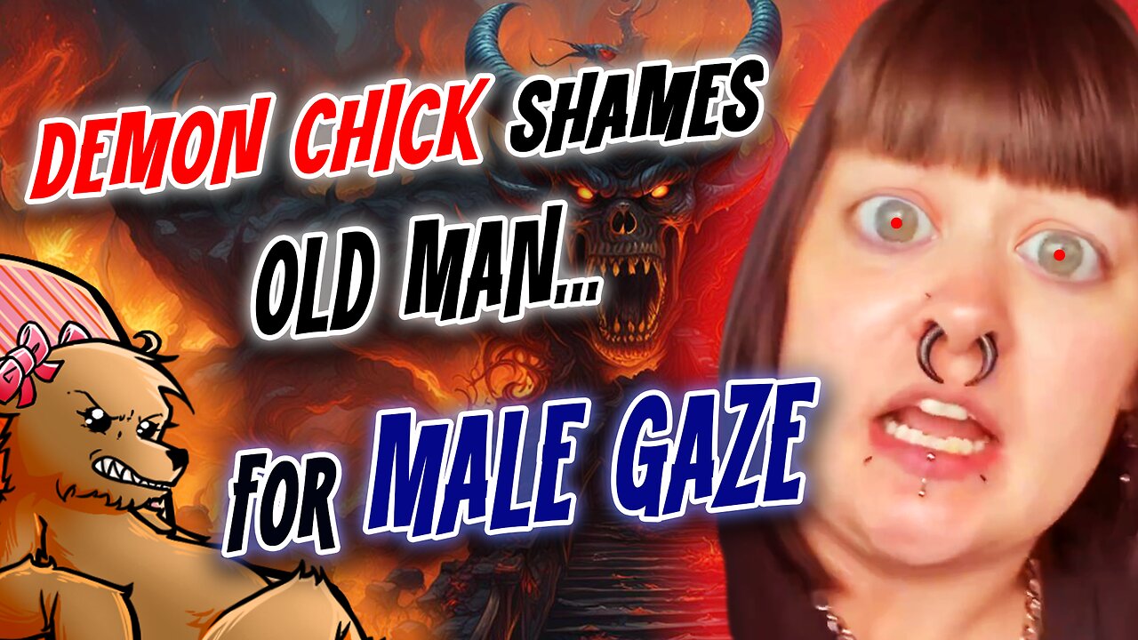 DEMON-CHICK SHAMES ELDERLY MAN FOR MALE GAZE...