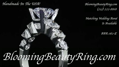 BBR 0082E 7 Stone Diamond Engagement Ring Close Up