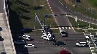 Overturned HCSO vehicle causes delays on Hillsborough Ave. in Tampa