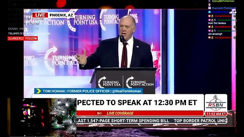 TOM HOMAN SPEECH... Turning Point USA event in Arizona on December 22, 2024