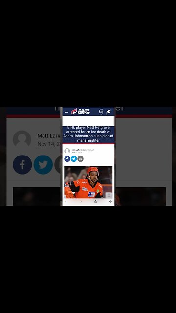 EIHL Player Matt Petgrave Arrested for On-Ice Death of Adam Johnson, Charged with Manslaughter