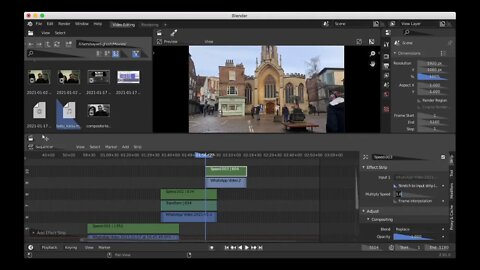 Editing a scenery/spoken video in Blender [audio commentary]