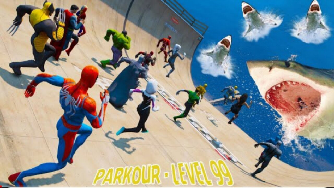 Epic Parkour SPIDERMAN POV Batman Evil Flash Wonderful Woman Superman Black Cat Panthera Cap America