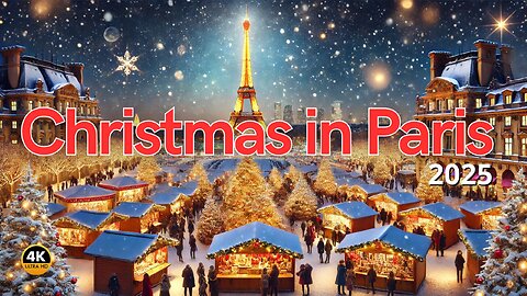 🎄 Christmas in Paris: A Magical Walking Tour | Louvre, Eiffel Tower, Holiday Markets etc.