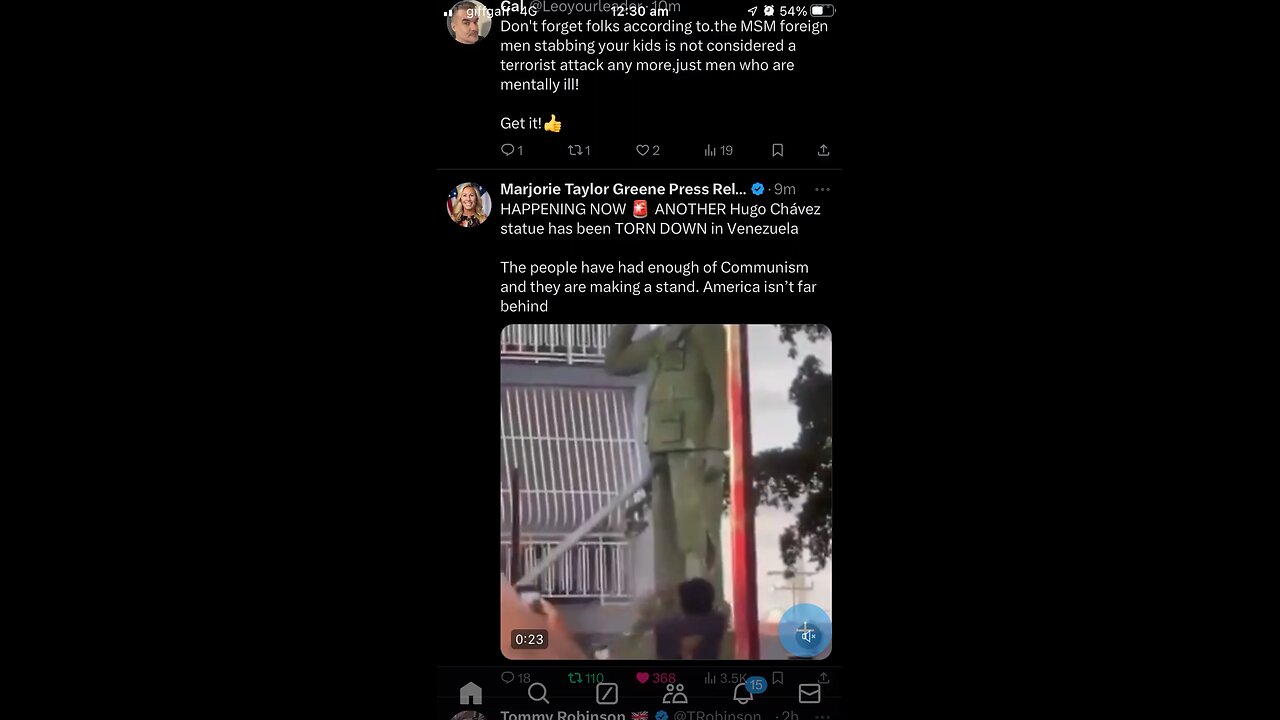 Comunism is going down Hugo Chaves statue is torn down