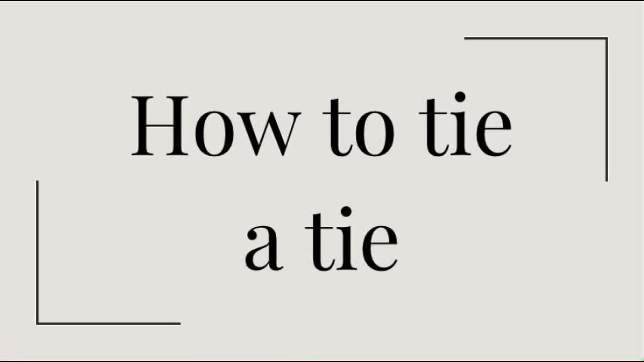 How to tie a tie