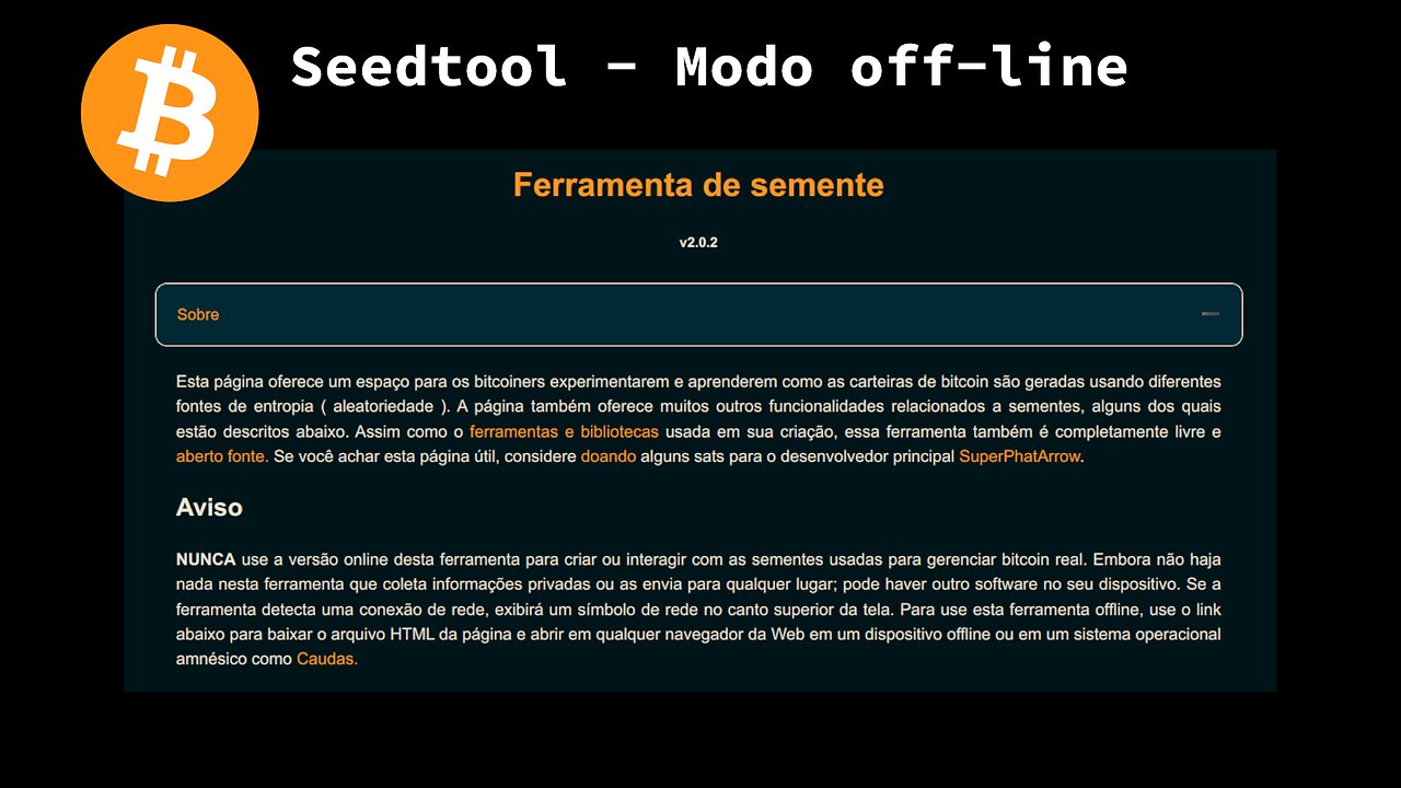 Bitcoin Wallet SeedTool on Tails Veja como criar seed 12w com seedphrase sem internet