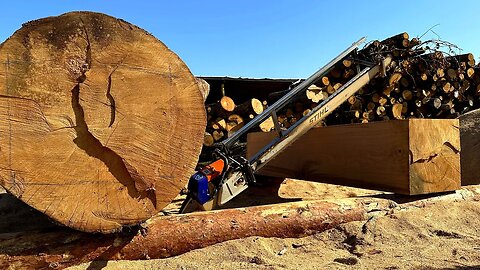 The easiest way to make a beam from a log