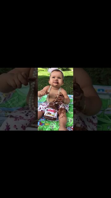 Banho de Nutella - Nutella Bath - Baño de Nutella - Nutella स्नान - #shorts #linda #bebe #viral