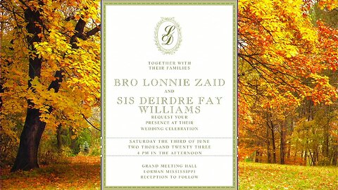 Wedding Ceremony of Brother Lonnie and Sister Deirdre