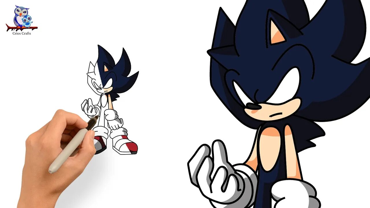 How To Draw Dark Sonic - Easy Tutorial