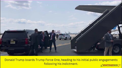 Donald Trump boards Trump Force One, heading to his initial public engagements following