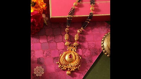long gold mangalsutra design#