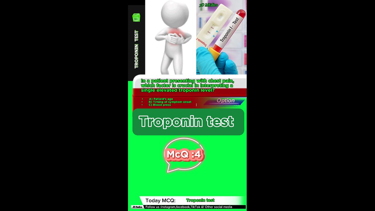 Troponin I test #labotory #lab #test #mcqs • #Troponin • #TroponinTest • #HeartHealth