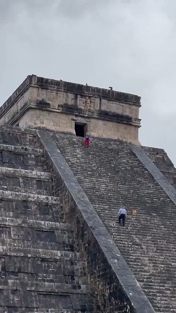 Tourist sparks outrage by climbing a sacred Mayan pyramid