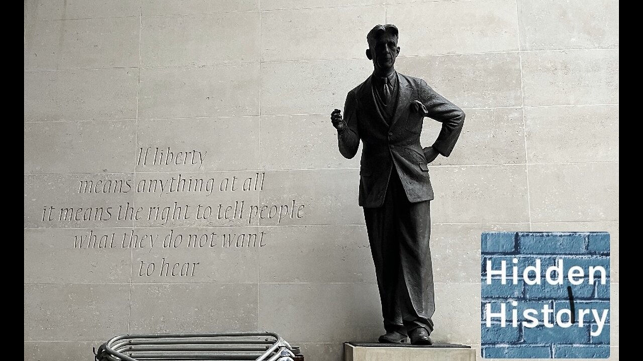 George Orwell statue becomes dumping ground for BBC barricades