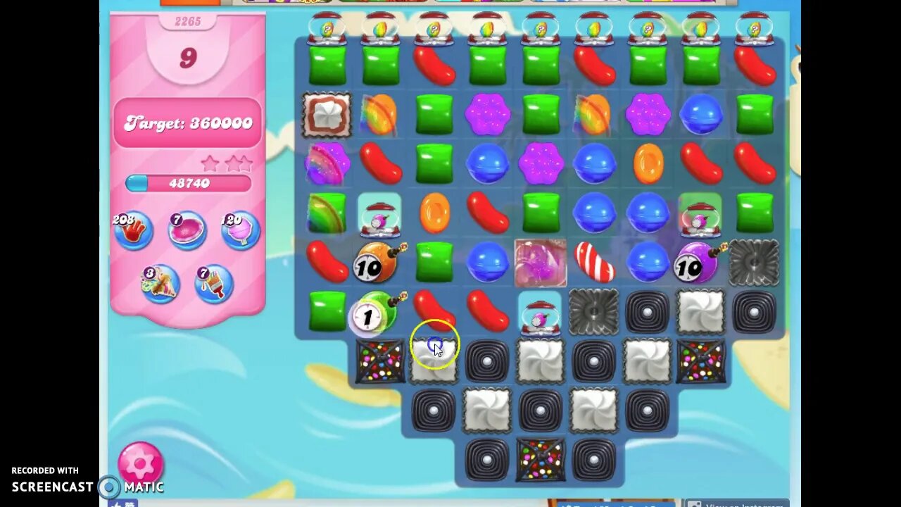 Candy Crush Level 2265 Audio Talkthrough, 1 Star 0 Boosters