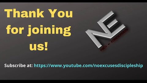 No Excuses Discipleship Live Stream