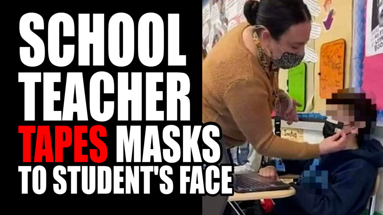 School Teacher TAPES Mask to Student's Face