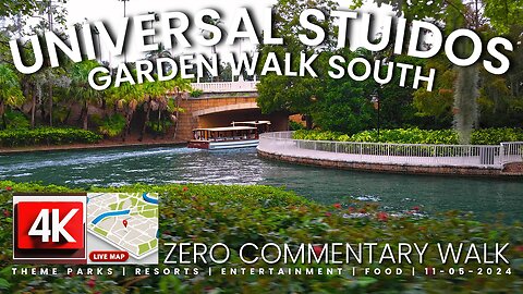 Universal Studios Orlando Florida Garden Walk Resort Path 4k 11-05-2024