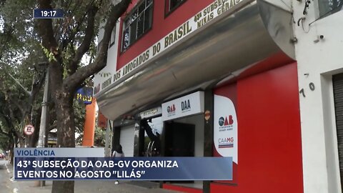 Violência Contra Mulher: 43ª Subseção da OAB-GV organiza eventos no "Agosto Lilás".