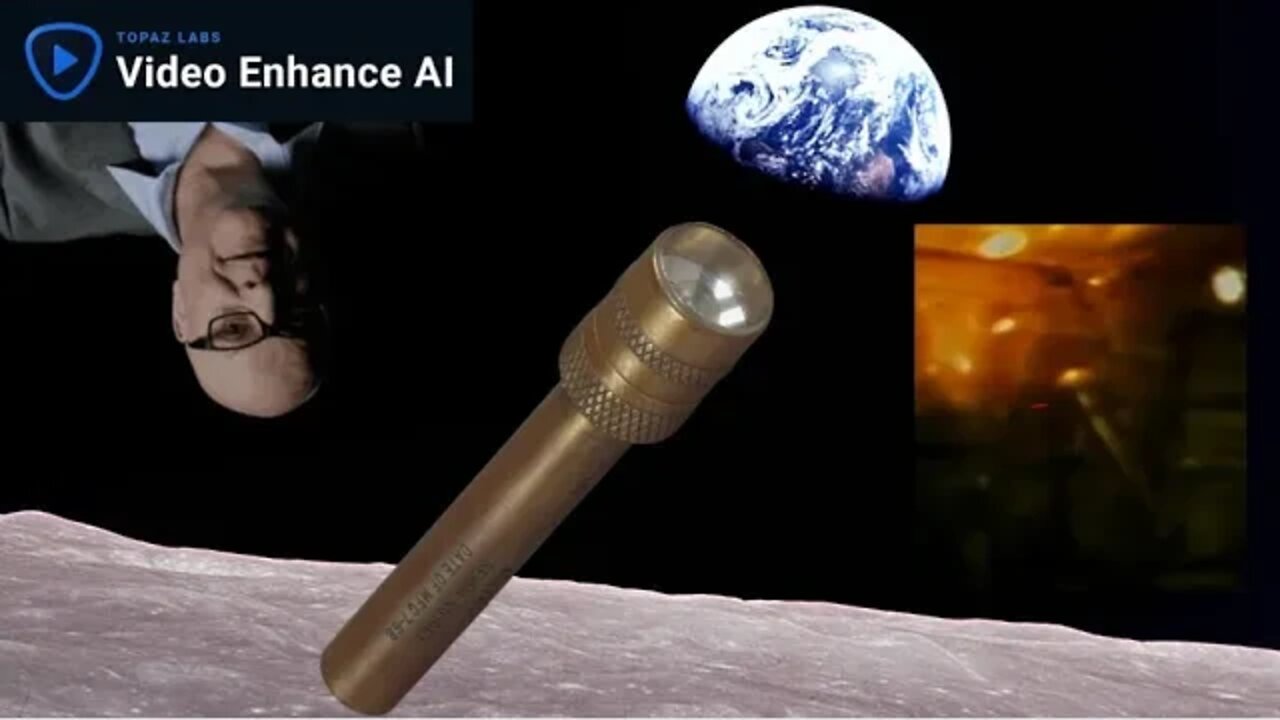 1969 spinning flashlight Proof of space travel Upscaled to 4K