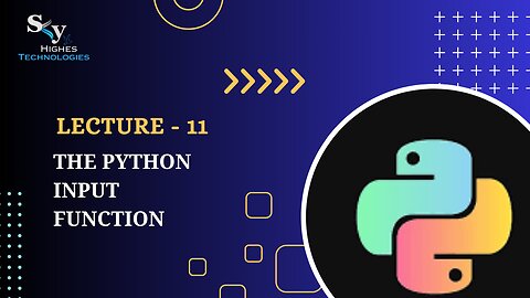 11. The Python Input Function | Skyhighes | Python