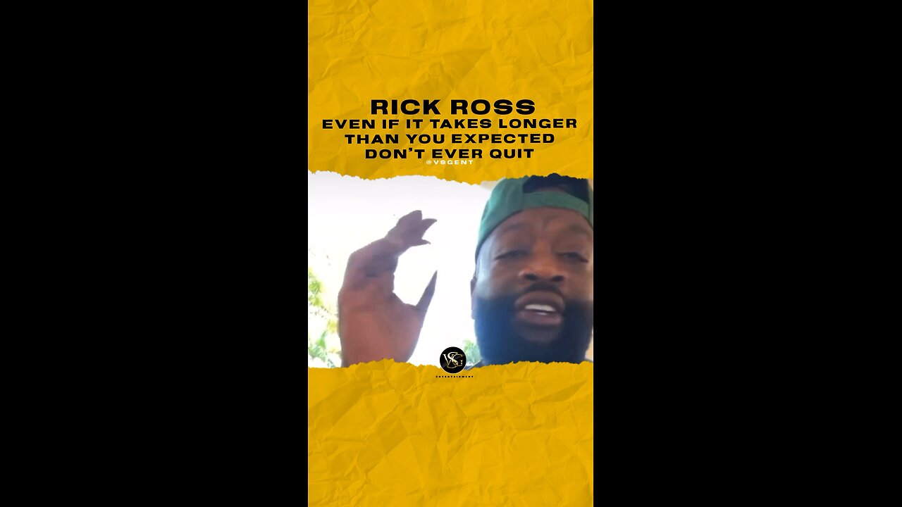 #rickross Even if it takes longer than you expected don’t ever quit